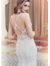 Ivory Lace Tulle Cross Back Princess Wedding Dress Ivory Lace Tulle Cross Back Princess Wedding Dress